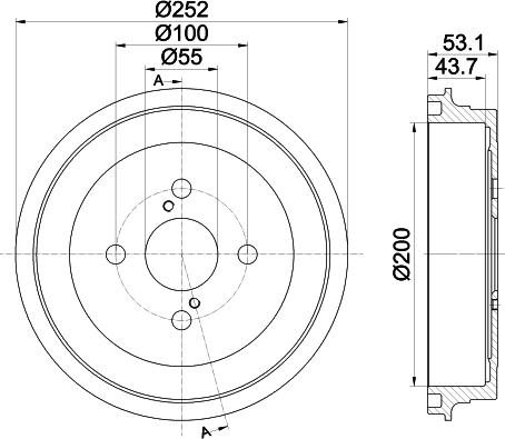 HELLA 8DT 355 301-901 - Гальмівний барабан autozip.com.ua