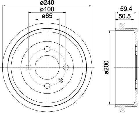 HELLA 8DT 355 301-571 - Гальмівний барабан autozip.com.ua