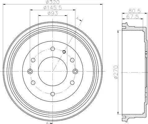 HELLA 8DT 355 301-051 - Гальмівний барабан autozip.com.ua