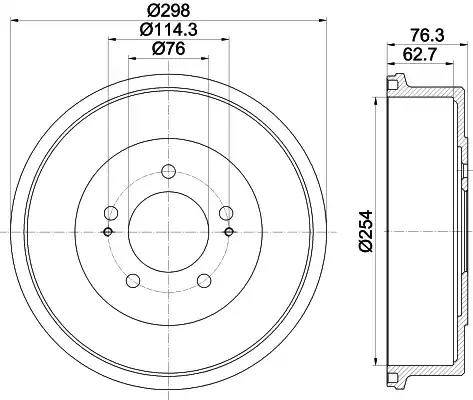 HELLA 8DT 355 301-861 - Гальмівний барабан autozip.com.ua