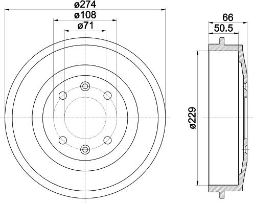 HELLA 8DT 355 301-231 - Гальмівний барабан autozip.com.ua