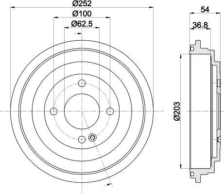 HELLA 8DT 355 303-301 - Гальмівний барабан autozip.com.ua