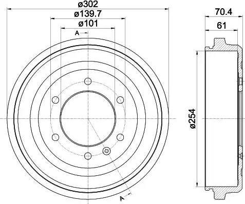 HELLA 8DT 355 302-991 - Гальмівний барабан autozip.com.ua