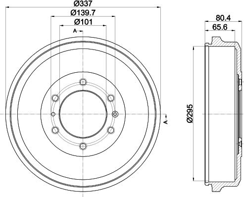 HELLA 8DT 355 302-661 - Гальмівний барабан autozip.com.ua