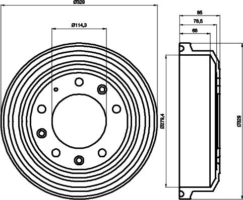 HELLA 8DT 355 302-371 - Гальмівний барабан autozip.com.ua