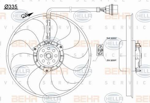 HELLA 8EW 351 044-611 - Вентилятор, охолодження двигуна autozip.com.ua