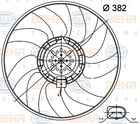 HELLA 8EW 351 000-474 - Вентилятор, охолодження двигуна autozip.com.ua