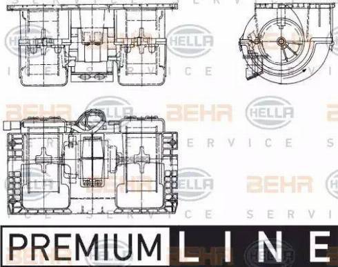 HELLA 8EW 351 336-141 - Вентилятор салону autozip.com.ua