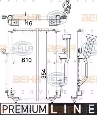 HELLA 8FC 351 036-661 - Конденсатор, кондиціонер autozip.com.ua