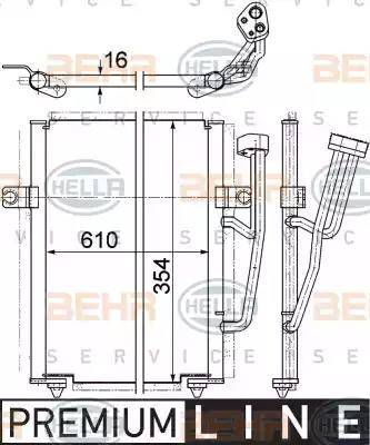 HELLA 8FC 351 036-671 - Конденсатор, кондиціонер autozip.com.ua