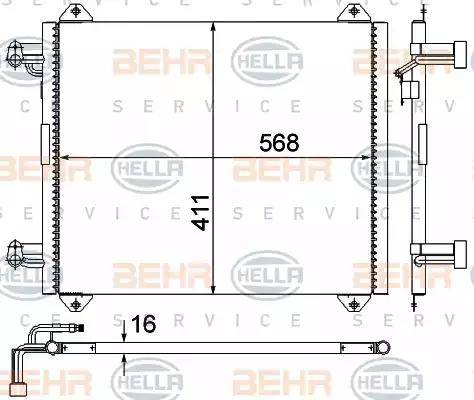 HELLA 8FC 351 038-554 - Конденсатор, кондиціонер autozip.com.ua