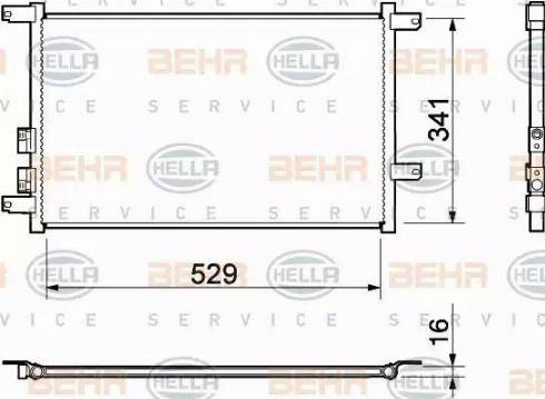 HELLA 8FC 351 037-451 - Конденсатор, кондиціонер autozip.com.ua