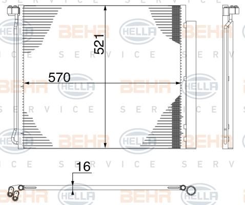 HELLA 8FC 351 100-704 - Конденсатор, кондиціонер autozip.com.ua