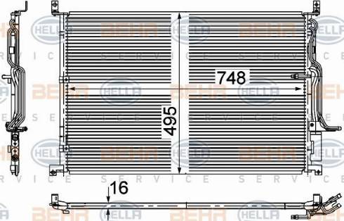 HELLA 8FC 351 100-724 - Конденсатор, кондиціонер autozip.com.ua