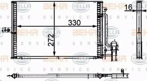 HELLA 8FC 351 300-694 - Конденсатор, кондиціонер autozip.com.ua