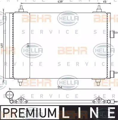 HELLA 8FC 351 300-671 - Конденсатор, кондиціонер autozip.com.ua