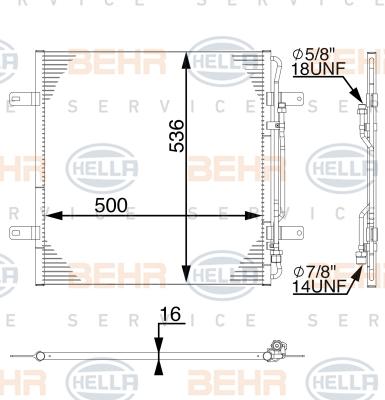 HELLA 8FC 351 300-144 - Конденсатор, кондиціонер autozip.com.ua