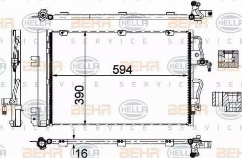 HELLA 8FC 351 301-764 - Конденсатор, кондиціонер autozip.com.ua