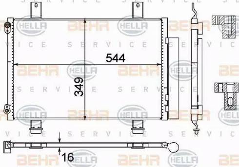 HELLA 8FC 351 303-494 - Конденсатор, кондиціонер autozip.com.ua