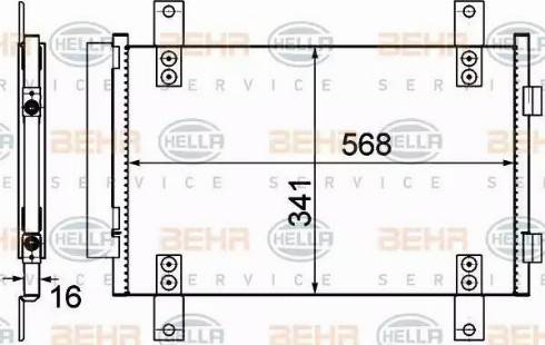 HELLA 8FC 351 303-611 - Конденсатор, кондиціонер autozip.com.ua