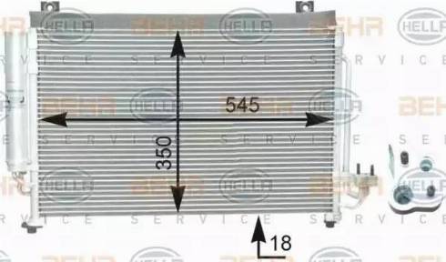 HELLA 8FC 351 303-021 - Конденсатор, кондиціонер autozip.com.ua