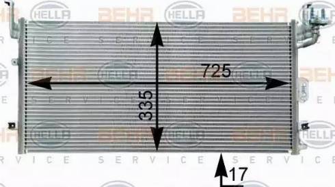 HELLA 8FC 351 303-071 - Конденсатор, кондиціонер autozip.com.ua