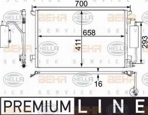 HELLA 8FC 351 302-591 - Конденсатор, кондиціонер autozip.com.ua