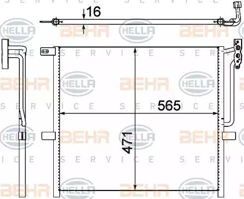 HELLA 8FC 351 302-581 - Конденсатор, кондиціонер autozip.com.ua