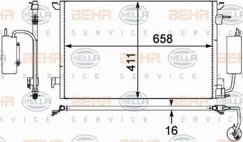 HELLA 8FC 351 302-531 - Конденсатор, кондиціонер autozip.com.ua