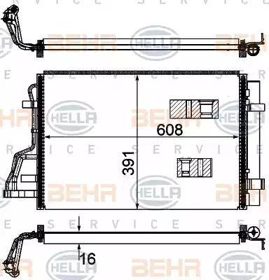 HELLA 8FC 351 318-444 - Конденсатор, кондиціонер autozip.com.ua