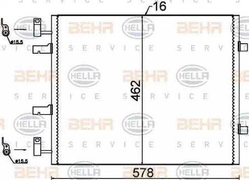 HELLA 8FC 351 318-691 - Конденсатор, кондиціонер autozip.com.ua