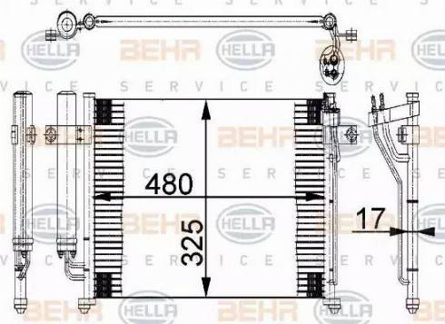 HELLA 8FC 351 318-071 - Конденсатор, кондиціонер autozip.com.ua