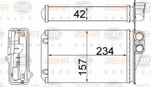 HELLA 8FH 351 511-564 - Теплообмінник, опалення салону autozip.com.ua