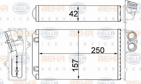 HELLA 8FH 351 511-514 - Теплообмінник, опалення салону autozip.com.ua