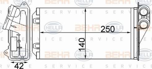 HELLA 8FH 351 511-524 - Теплообмінник, опалення салону autozip.com.ua