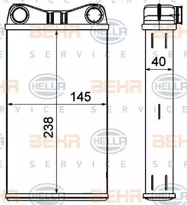 HELLA 8FH 351 000-541 - Теплообмінник, опалення салону autozip.com.ua