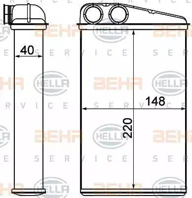 HELLA 8FH 351 000-651 - Теплообмінник, опалення салону autozip.com.ua