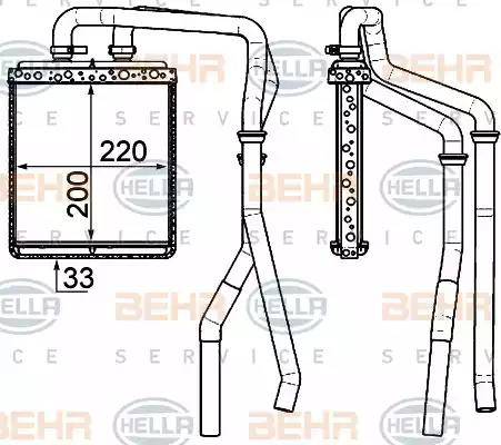 HELLA 8FH 351 000-151 - Теплообмінник, опалення салону autozip.com.ua