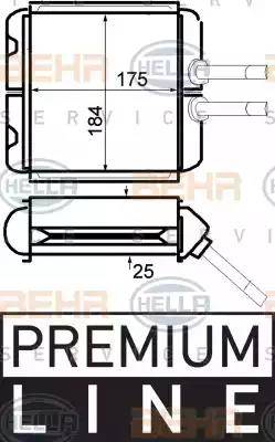 HELLA 8FH 351 024-221 - Теплообмінник, опалення салону autozip.com.ua