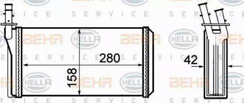 HELLA 8FH 351 308-401 - Теплообмінник, опалення салону autozip.com.ua