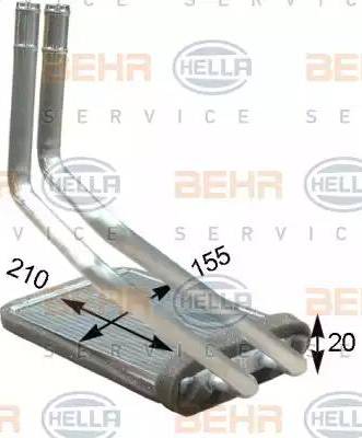 HELLA 8FH 351 315-691 - Теплообмінник, опалення салону autozip.com.ua