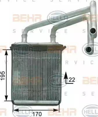 HELLA 8FH 351 315-231 - Теплообмінник, опалення салону autozip.com.ua