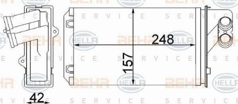 HELLA 8FH 351 311-674 - Теплообмінник, опалення салону autozip.com.ua