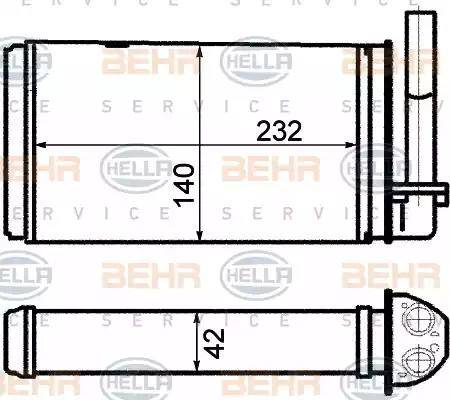 HELLA 8FH 351 311-071 - Теплообмінник, опалення салону autozip.com.ua