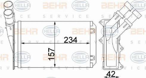 HELLA 8FH 351 311-284 - Теплообмінник, опалення салону autozip.com.ua