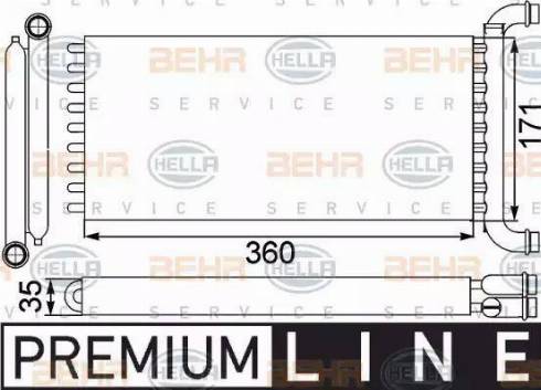 HELLA 8FH 351 313-571 - Теплообмінник, опалення салону autozip.com.ua