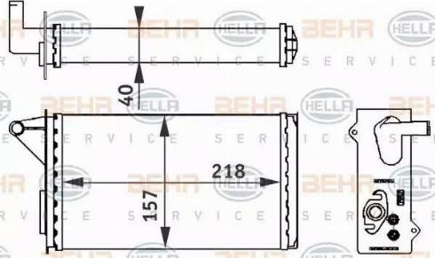 HELLA 8FH 351 313-061 - Теплообмінник, опалення салону autozip.com.ua