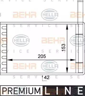 HELLA 8FH 351 313-111 - Теплообмінник, опалення салону autozip.com.ua