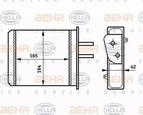 HELLA 8FH 351 313-351 - Теплообмінник, опалення салону autozip.com.ua