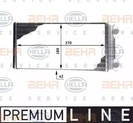 HELLA 8FH 351 312-491 - Теплообмінник, опалення салону autozip.com.ua